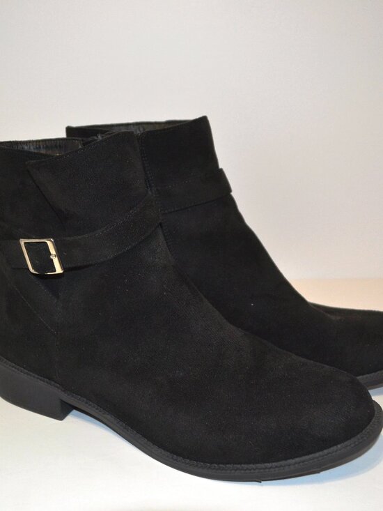 Athlefit Shoes - Athlefit Black Faux Suede Ankle Boots – Women’s Size 10